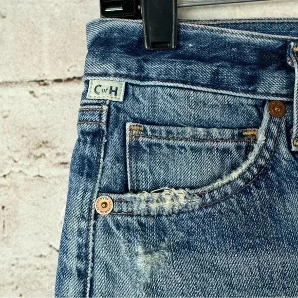 Citizens of Humanity Size 23 Denim Mini Skirt CH Premium VIntage Distressed Raw - Picture 6 of 11